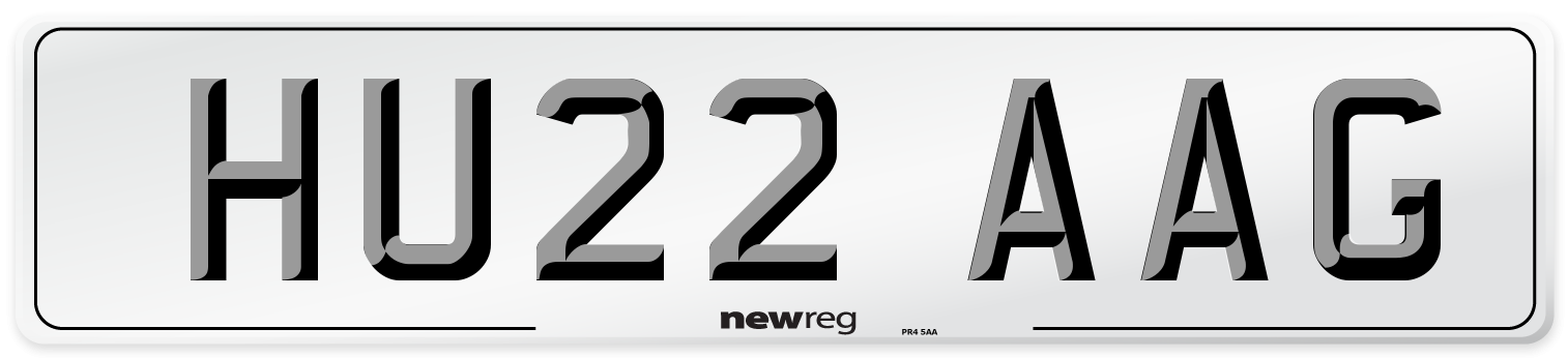 HU22 AAG Number Plate from New Reg